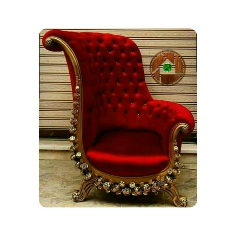 Kursi Sofa single Seater ukiran Bunga Mewah