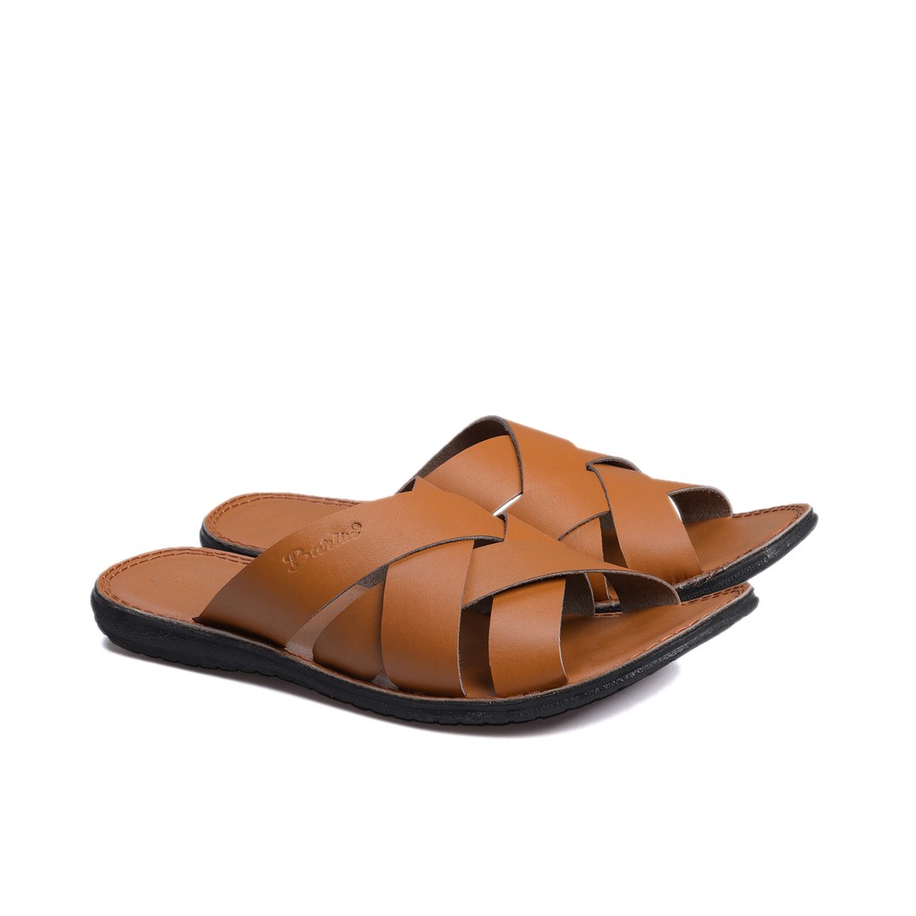 Sandal Pria Full Kulit asli 100% - Sendal Slop Terlaris Barlin Original - SM03