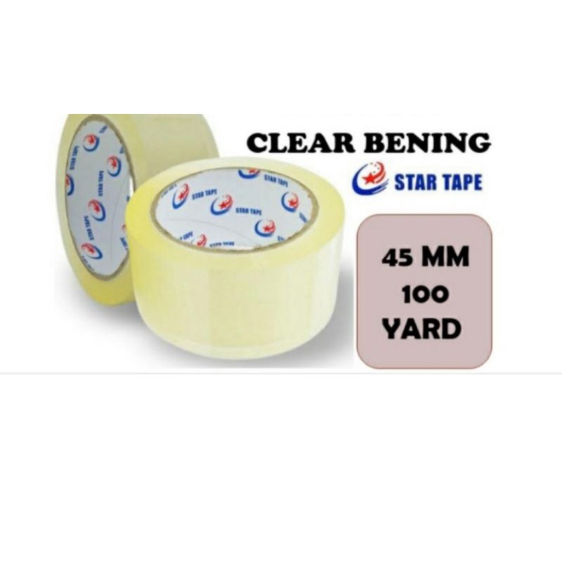 

LAKBAN (1 PCS ) 100 YARD X 45MM BENING LENGKET STAR TAPE KUALITAS TERBAIK MURAH