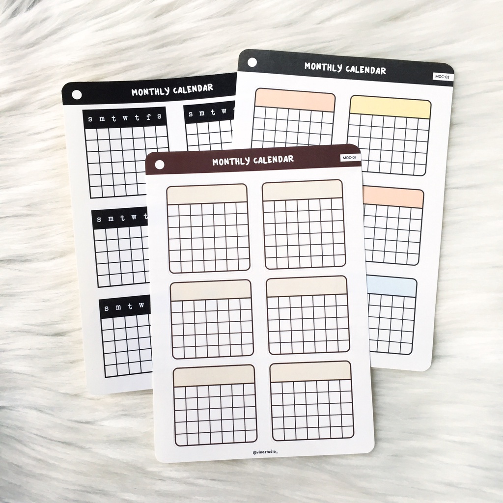 

[MOC] STICKER MONTHLY CALENDAR | JOURNAL | BUJO | PLANNER | KALENDER