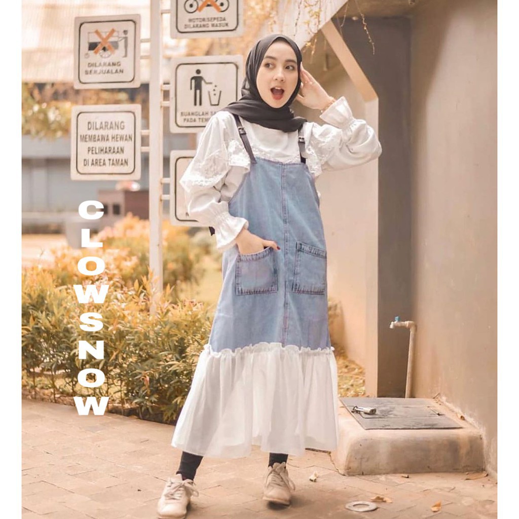 OVERALL JEANS | CLOW OVERALL JEANS WASH | RIRI OVERALL JEANS | OVERALL MIDI | OVERALL JEANS WANITA