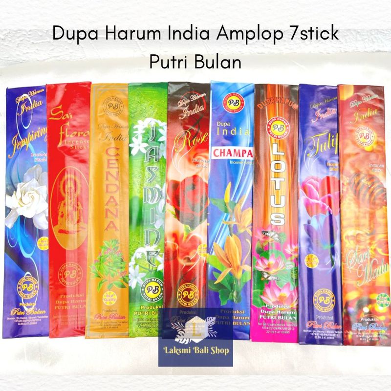 Dupa harum India amplop 7 stik Putri Bulan hio kwangen