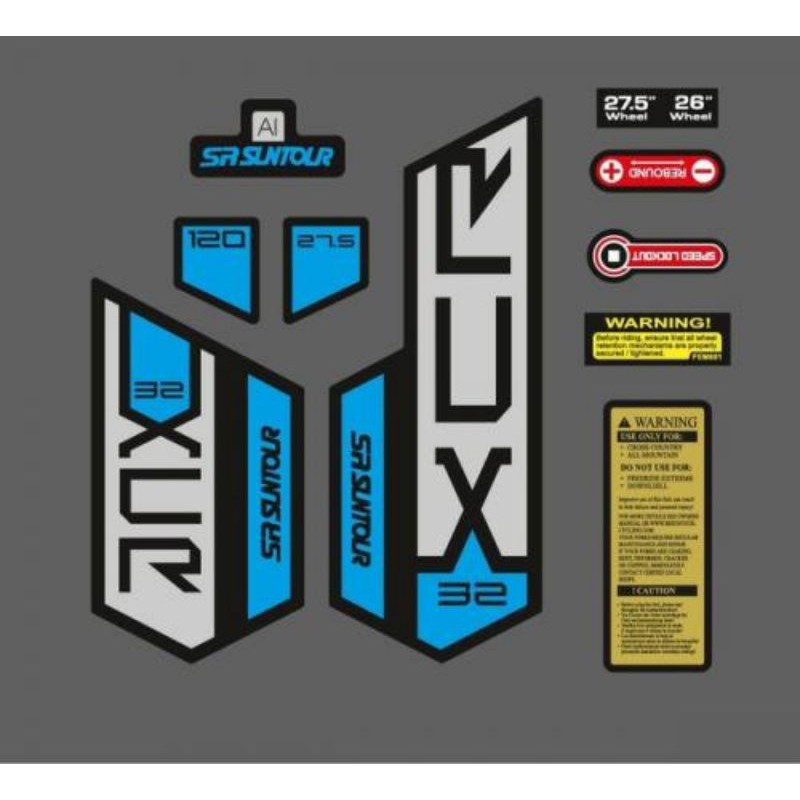 custom decal fork SR SUNTOUR XCR 32 bisa request warna zun graphic stiker sticker