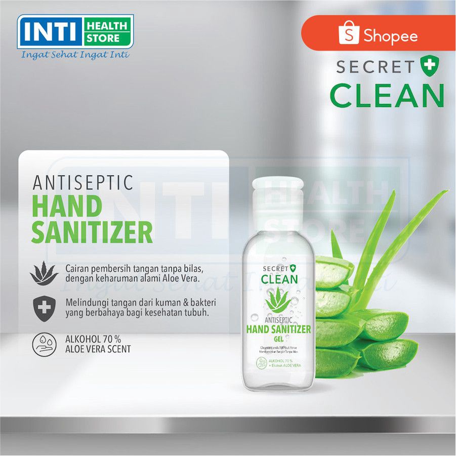 Secret Clean | Antiseptic Hand Sanitizer Gel 50 ml | Aseptic Gel 50 ml