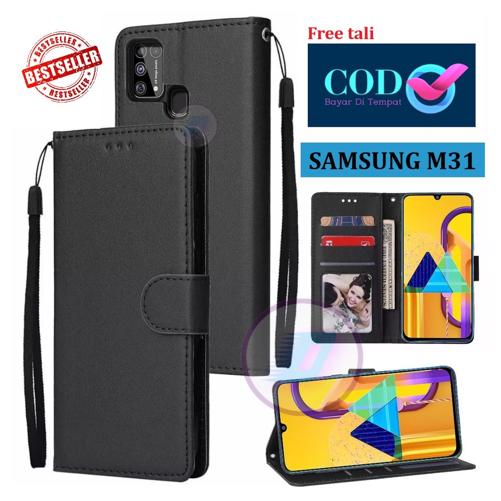 CASE HP UNTUK SAMSUNG GALAXY M31 FLIP LEATHER CASE PREMIUM-FLIP WALLET CASE KULIT