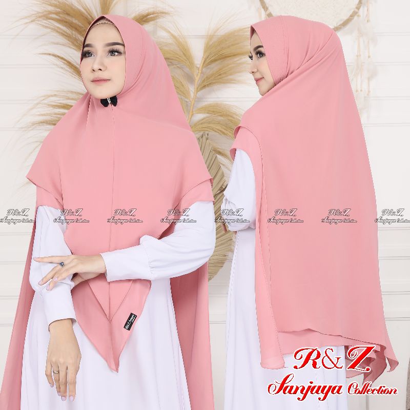HIJAB SYAR'I JUMBO CERUTY PREMIUM 2 LAYER/KHIMAR PARI JUMBO XXL CERUTY PREMIUM PET ANTEM/KERUDUNG SY