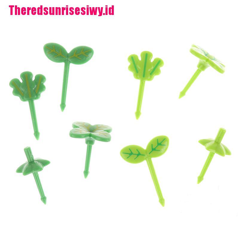 8 Pcs Picks Mini Bentuk Vork Tandenstoker Bladeren Salade Untuk Kue