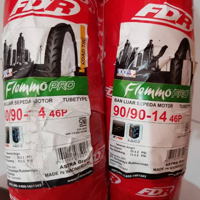 Ban Luar Belakang FDR FLEMMO PRO Beat Vario Scoopy 90 / 90 Ring 14 TUBE Type