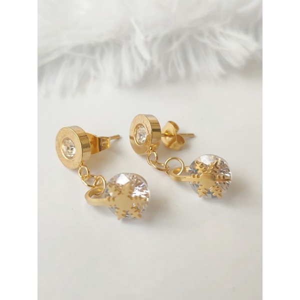 Anting Tusuk Jurai Panjang Wanita Anting Emas Motif