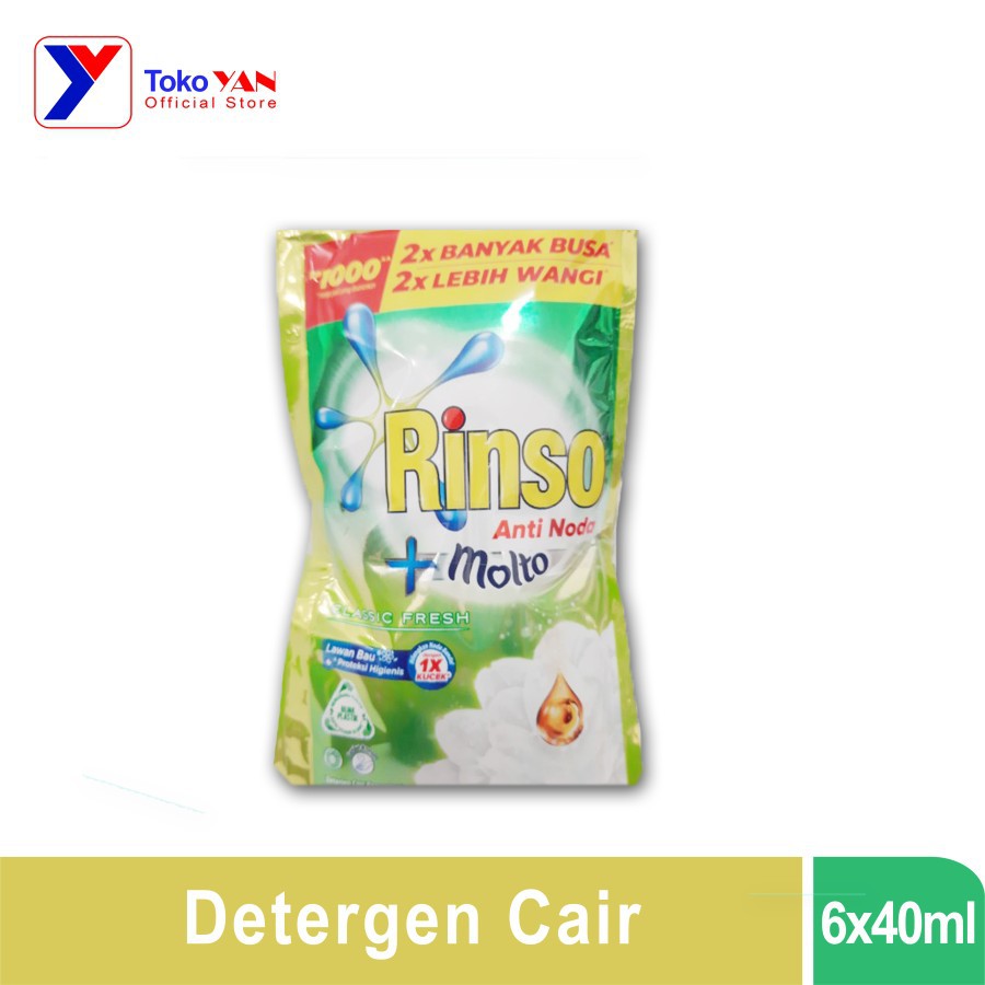 

Rinso + Molto Cair Classic Fresh Sachet 6x40ml