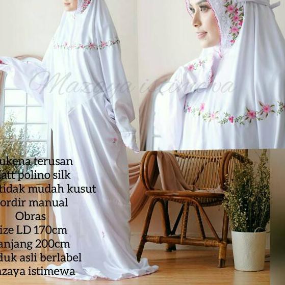 ♛BEST SELLER♛ Mukena MAZAYA terusan lajuran polino bordir simpel motif terbaru warna warni cantik ma