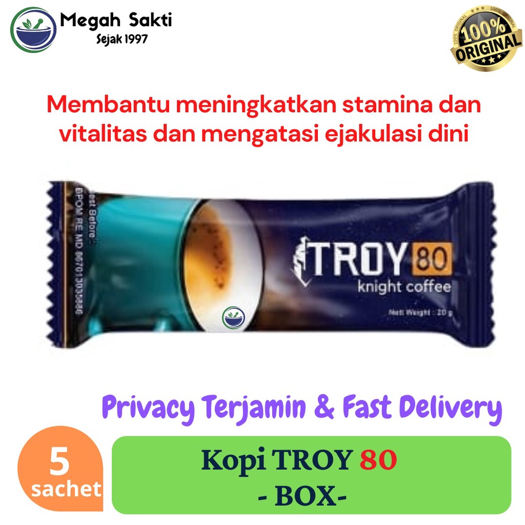

Troy 80 Instant Coffee BOX - Kopi Pria Kejantanan Asli BPOM 5 Sachet