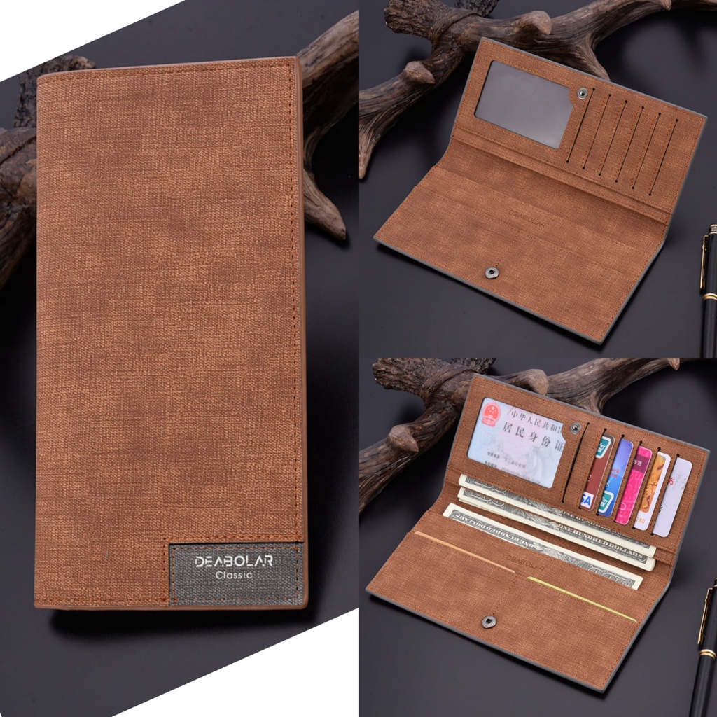 DOMPET PANJANG PRIA IMPORT KULIT COKLAT DAREMO WA476B7 TIPIS SLOT CARD KARTU UANG COWOK KEREN MURAH PREMIUM FASHION LAKI BRANDED SIMPLE KEKINIAN BATAM