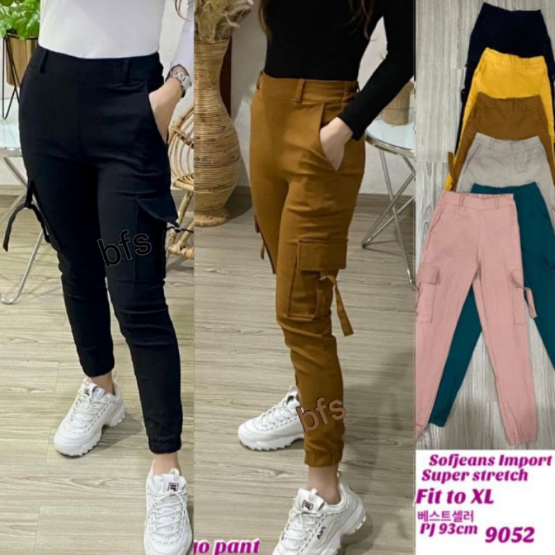 Celana Cargo Wanita Impor softJeans 9052
