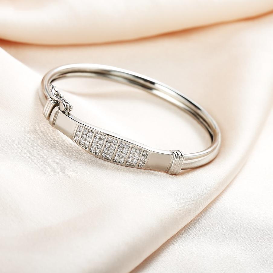 LANGSUNG ATC.. Y437 Gelang Titanium Wanita Anti Karat Silver Korea Gelang Titanium Rantai Lapis Emas