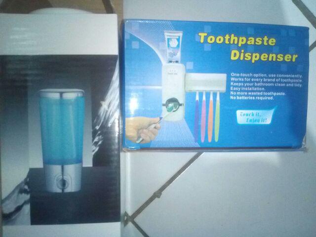 ⚡best Seller⚡ Paket Tempat Sikat Gigi Dan Dispenser Odol & Dispenser Sabun Cair Single