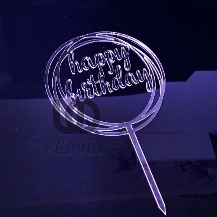 Unique Akrilik Cake Topper / Hiasan Kue Ulang Tahun Happy Birtday