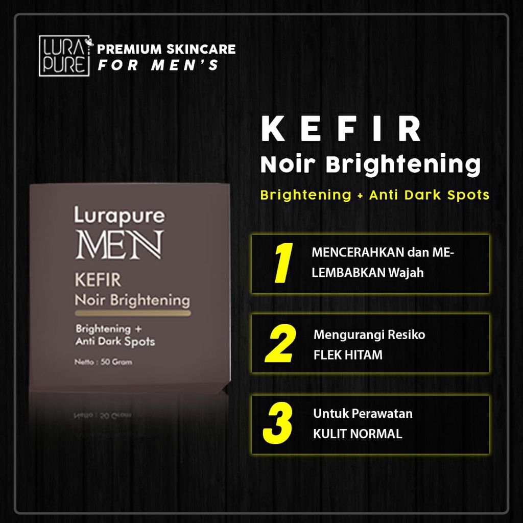 lurapure skincare MEN Kefir Sabun Pria Sabun Herbal Mengatasi Flek Hitam Kulit Normal perawatan waja