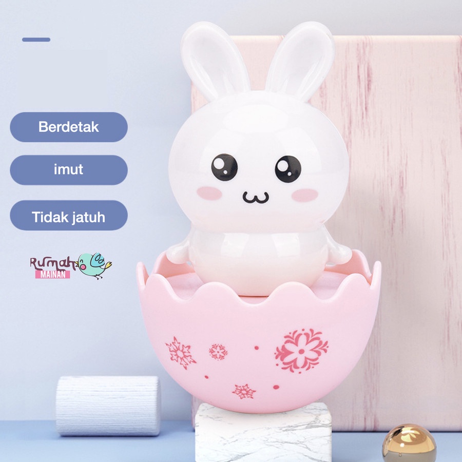 Baby Newborn MINI Cute Tumbler Toy Mainan Bayi merangkak bersuara Telur Goyang