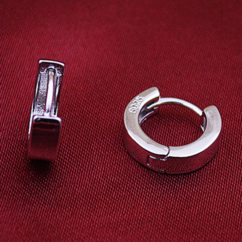 Anting Hoop Bentuk Bulat Lapis Silver Untuk Hadiah