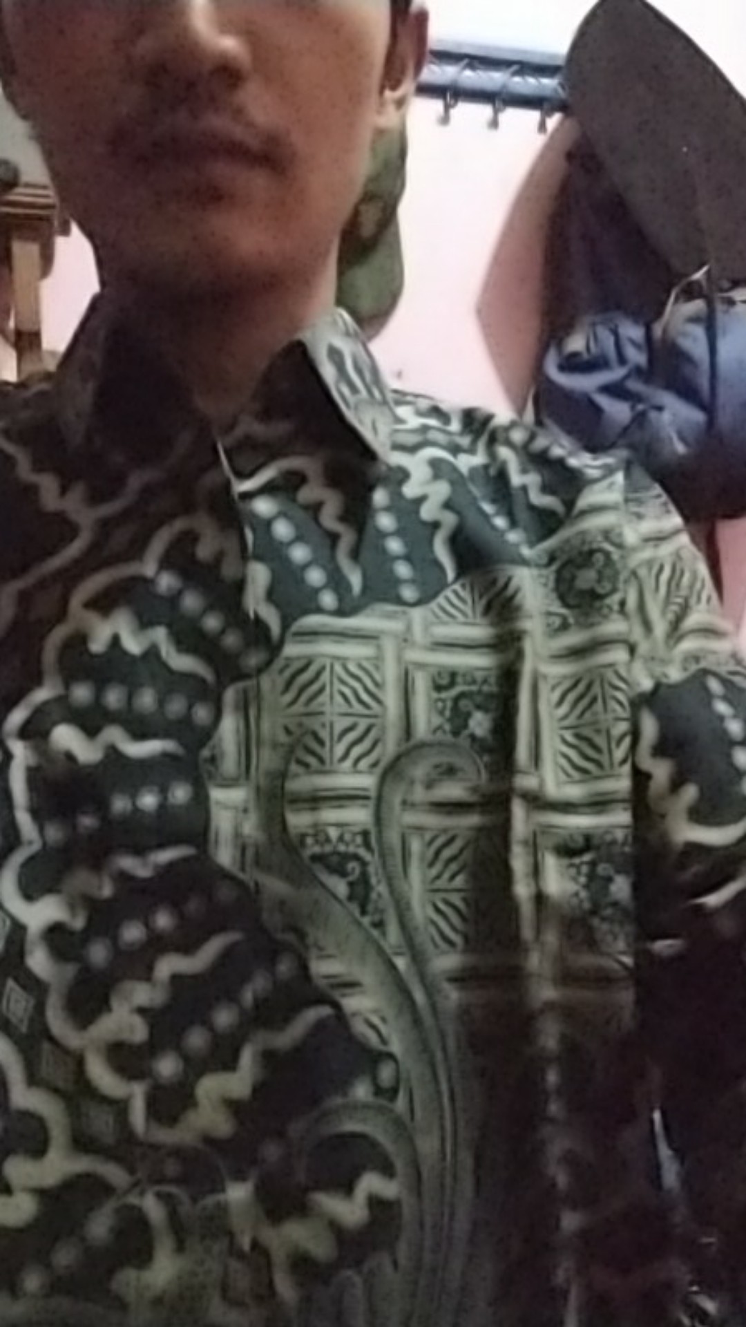 Wijoyo Navy Kemeja Batik Pria Full Furing Regular Fit Bahan Katun Primisima