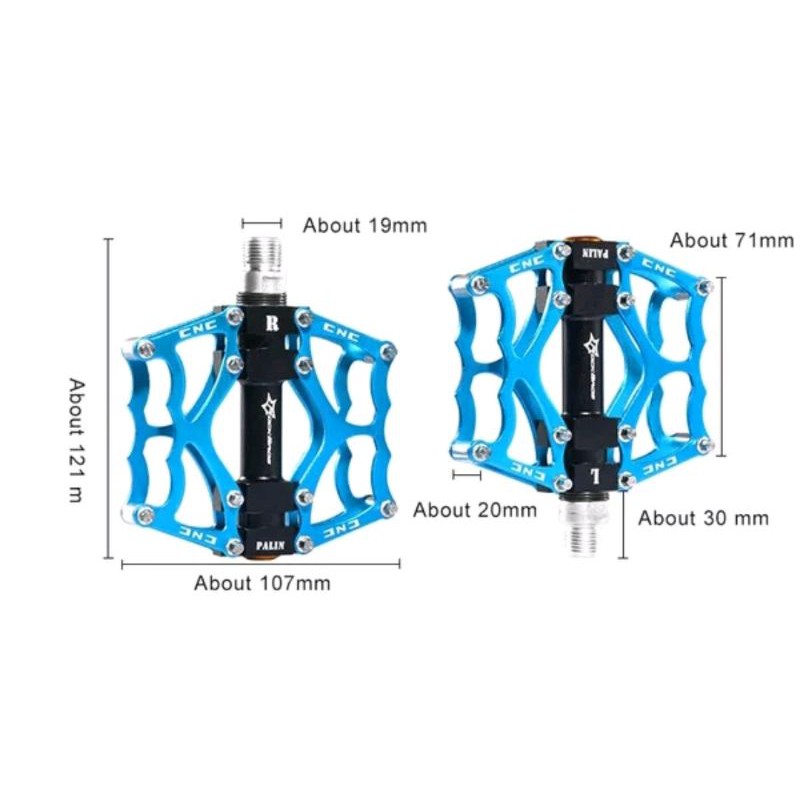 Rockbros Pedal Sepeda MTB Mountain Alumunium Alloy Non Slip . Sealed Bearing Flat Pedals