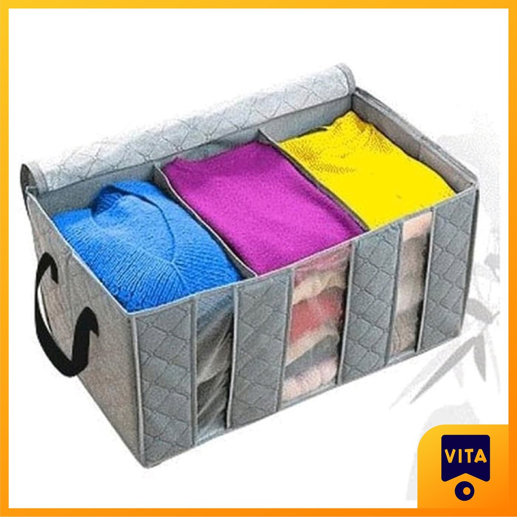 Jual STORAGE BOX 65 liters bamboo charcoal clothing boxes 3 layer / BOX