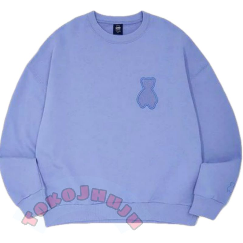 Basic Sweater Treasure Doyoung Logo Beruang Biru