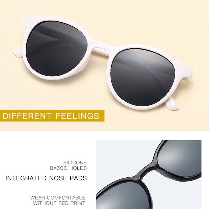 Korean Fashion Round Eye Cat Black Glass Women/Men Sunglasses