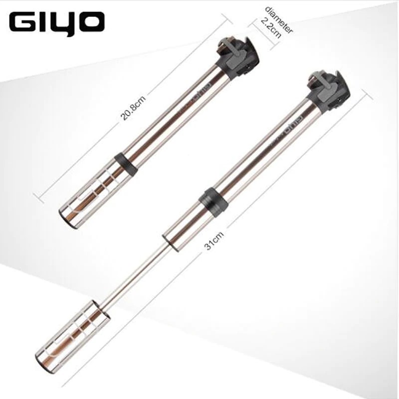 Helm Sepeda MTB GIYO Brand Bike Pump Alloy Portable Mini Bicycle Air Pump Presta Schrader Valves
