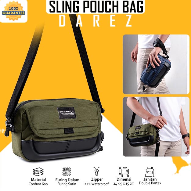 Tas Sling Pouch Bag Slempang Pria Tas Selempang Silngbag Pouchbag  Pria Cowok Distro Tas Distro Pria Cowok Selempang Slempang Slingbag Sling Pouch Bag Outdoor Tangan 2in1 Keren Kekinian