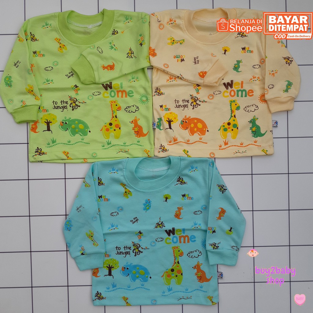 Kaos oblong bayi Rifani Babywear Animal Series usia 6-18 Bulan isi 3 PCS