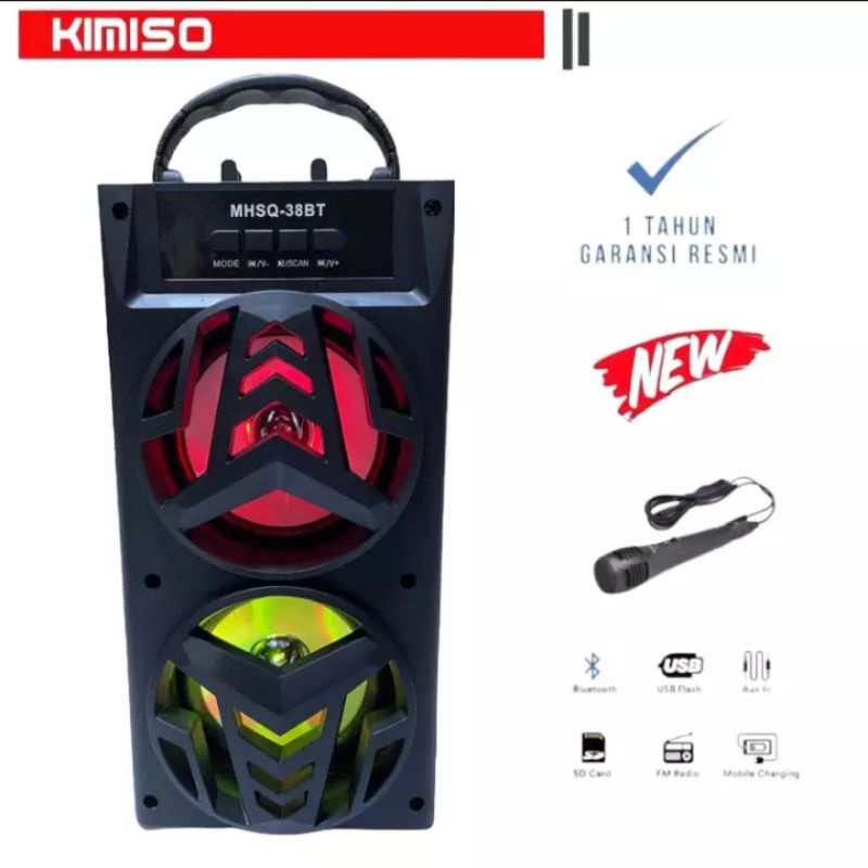 PROMO.......Speaker Bluetooth MH-38BT Gratis Mic karaoke player Speaker Bluetooth Subwoofer aktif Mp
