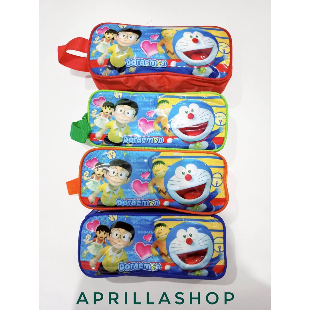 Tempat Pensil Karakter Kain Murah / kostak pensil lucu-Doraemon