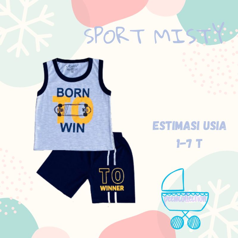 COD KELFI SETELAN SINGLET ANAK SETELAN ANAK COWOK SETELAN ANAK CEWEK BAJU ANAK SINGLET-SPORT MISTY