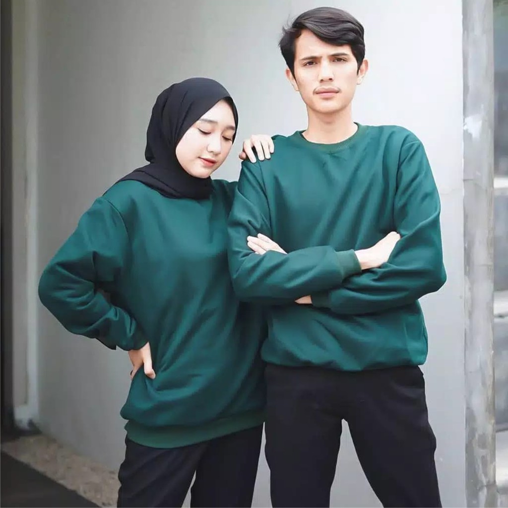 FenishaStore Sweater Basic Polos Unisex Pria Dan Wanita Lengan Panjang size M-L-XL-XXL- Bisa Bayar Ditempat COD