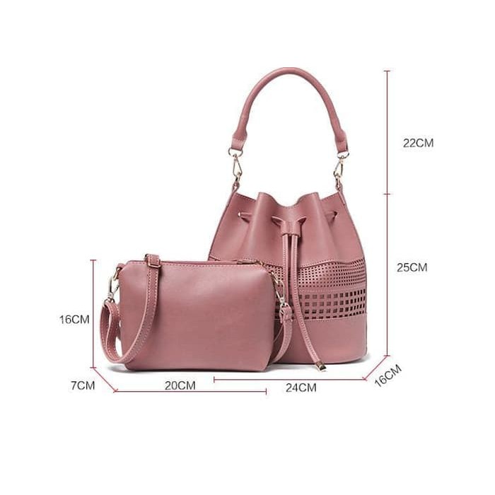 Tas wanita serut & travel & 2 macam tali Tas selempang & shoulder bag import warna MAROON