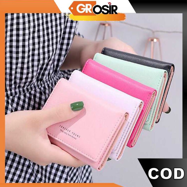 Grosir D100 Dompet Lipat Pendek Warna Warni Forever 