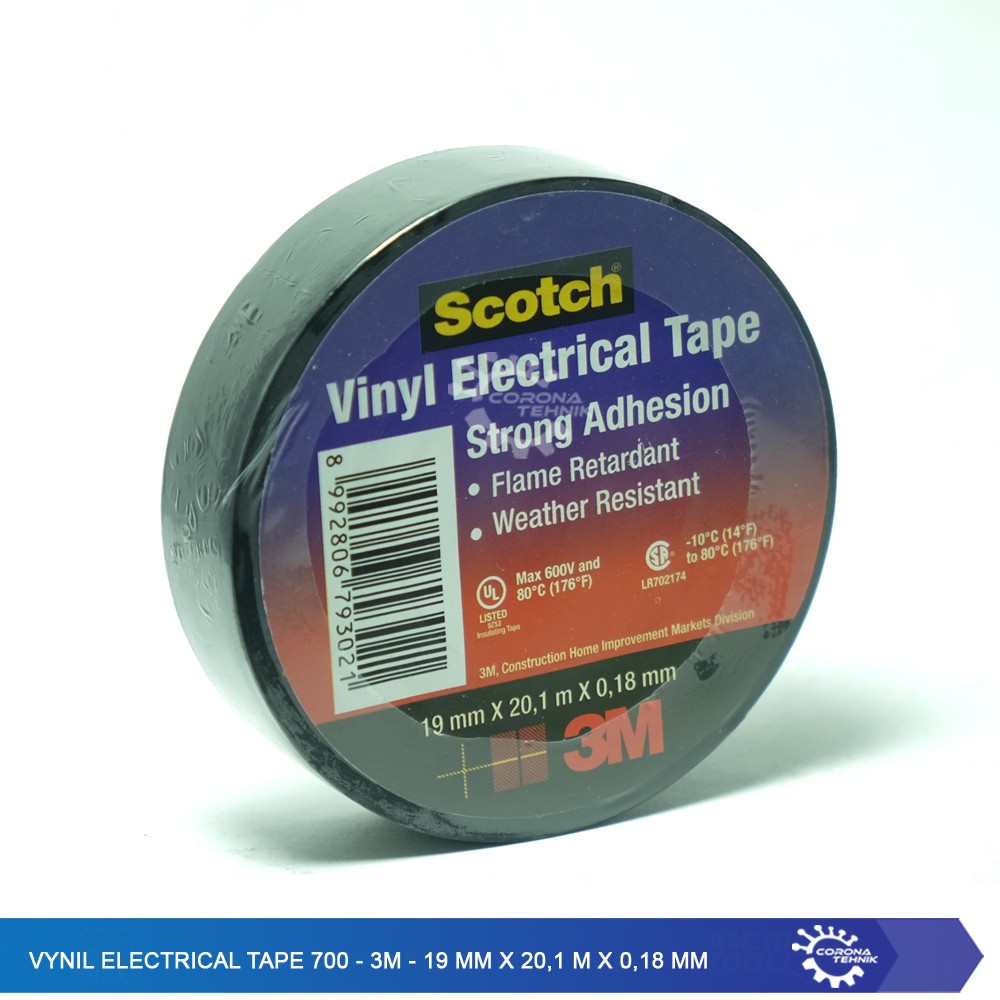 Vynil Electrical Tape 700 - 3M - 19 mm x 20,1 m x 0,18 mm