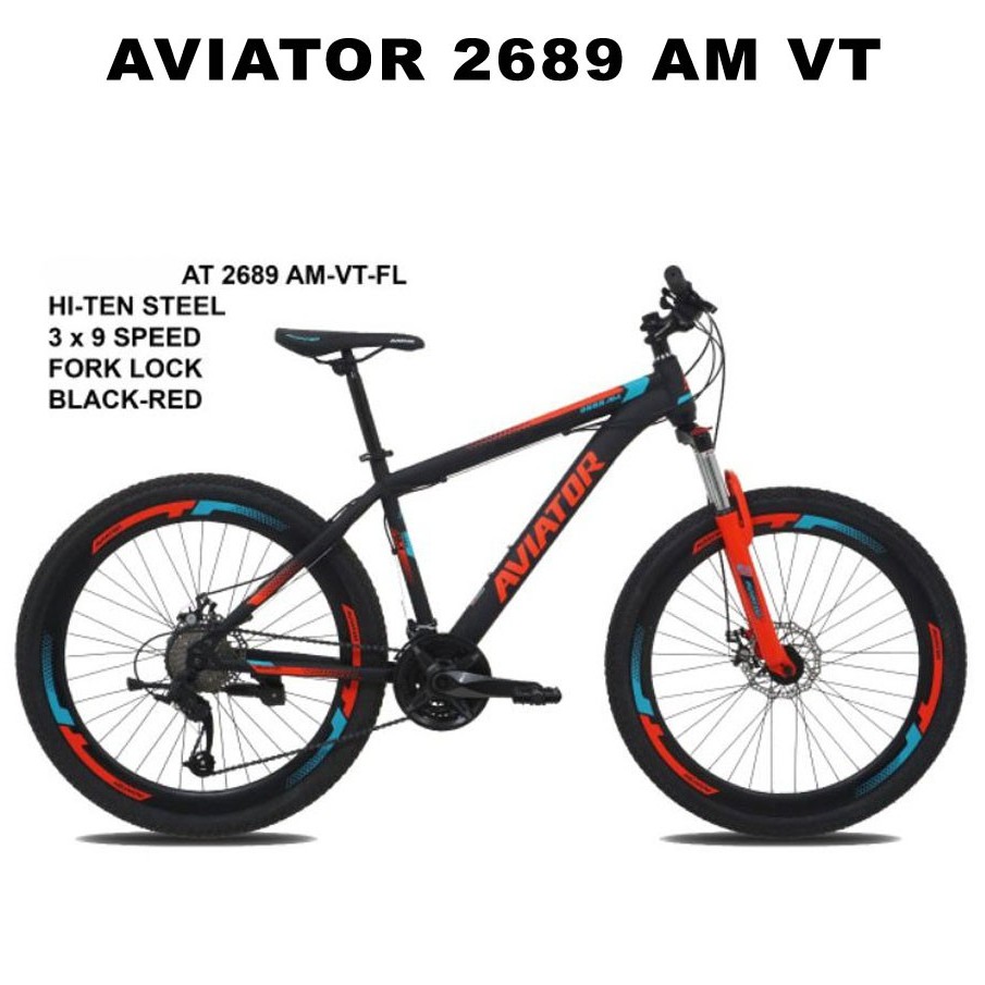 SEPEDA MTB 27.5 AVIATOR AT-2689 AM VELG TINGGI 27 SPEED