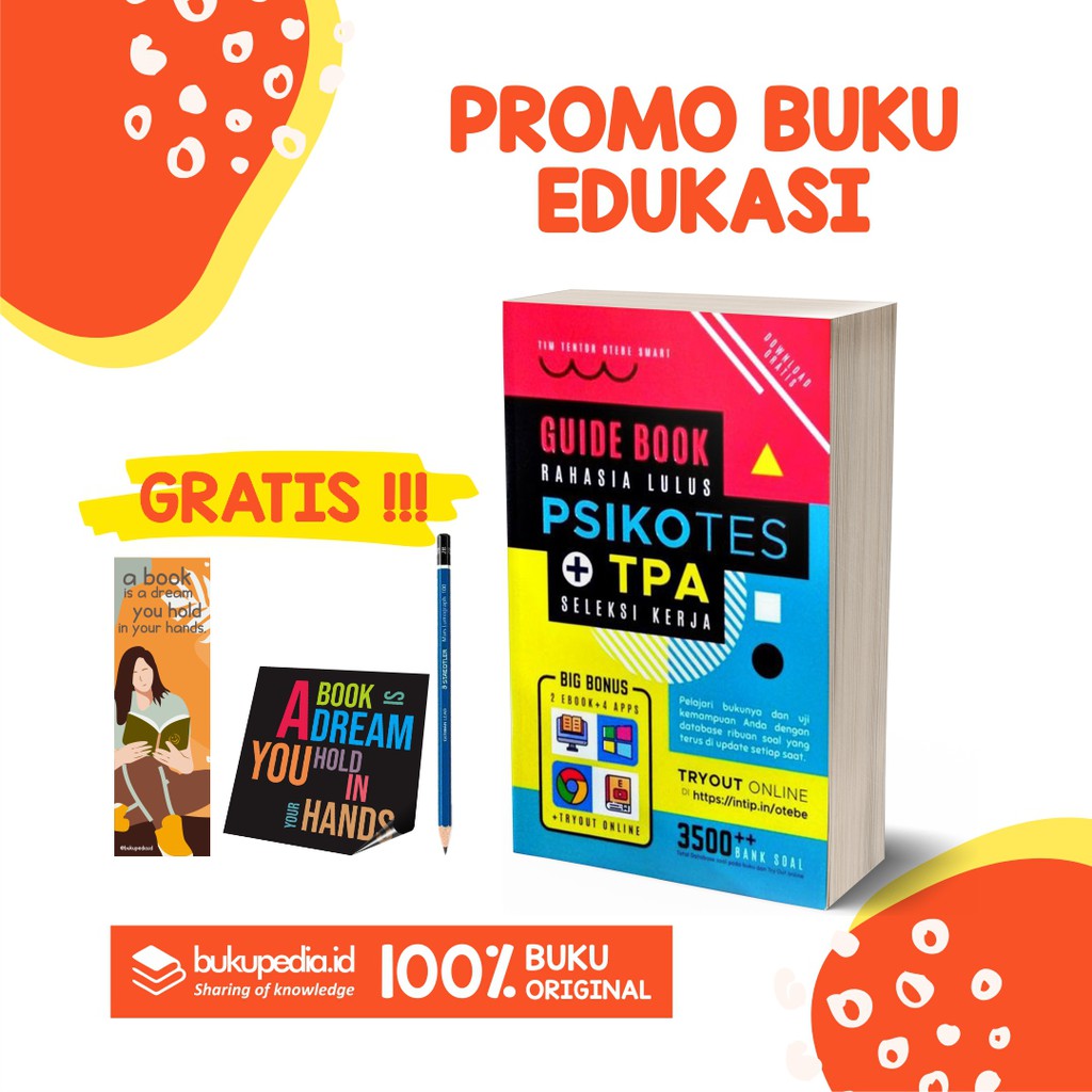 

BUKU RAHASIA LULUS PSIKOTES + TPS SELSEKSI KERJA - SMART MEDIA - (BONUS PENSIL 2B, BOOKMARK, STIKER)