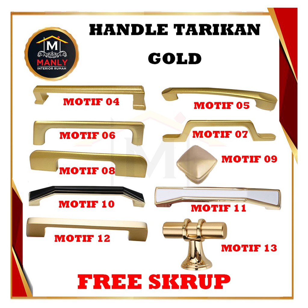 Handel Handle EMAS Tarikan Laci Hitam Minimalis Modern Bulat Gagang Pintu Lemari Nakas