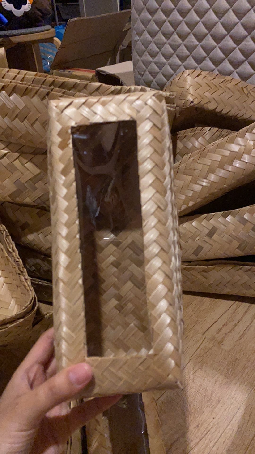 Besek Natural/ Blicing 22x8 Besek Persegi Panjang Besek Bambu Besek Anyaman Bambu Besek Handuk Besek