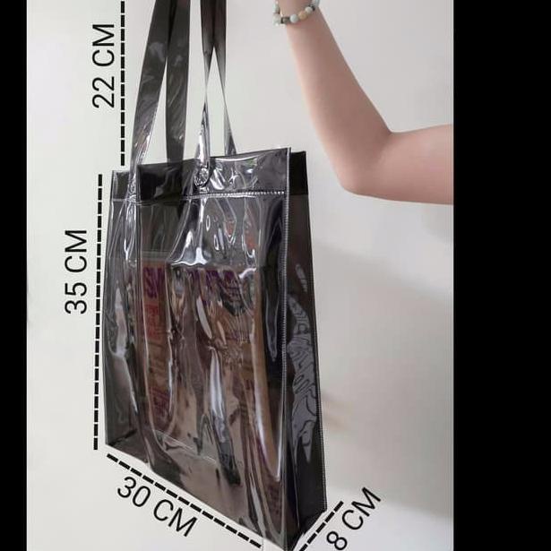 ► Tas Plastik / Tote Bag / PVC Bag / Transparant Bag - Biru ➩