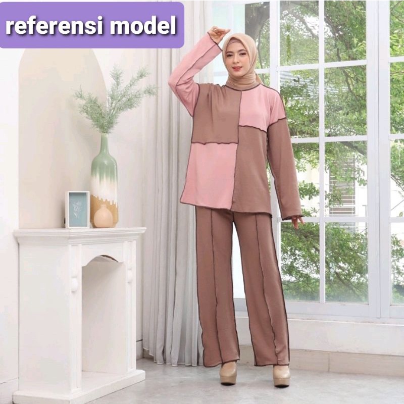 SETCEL TERBALIK JUMBO SETCEL VIRAL RAJUT PREMIUM SETCEL RAJUT BOLBAL CARISSA Set Wanita Knit Setelan
