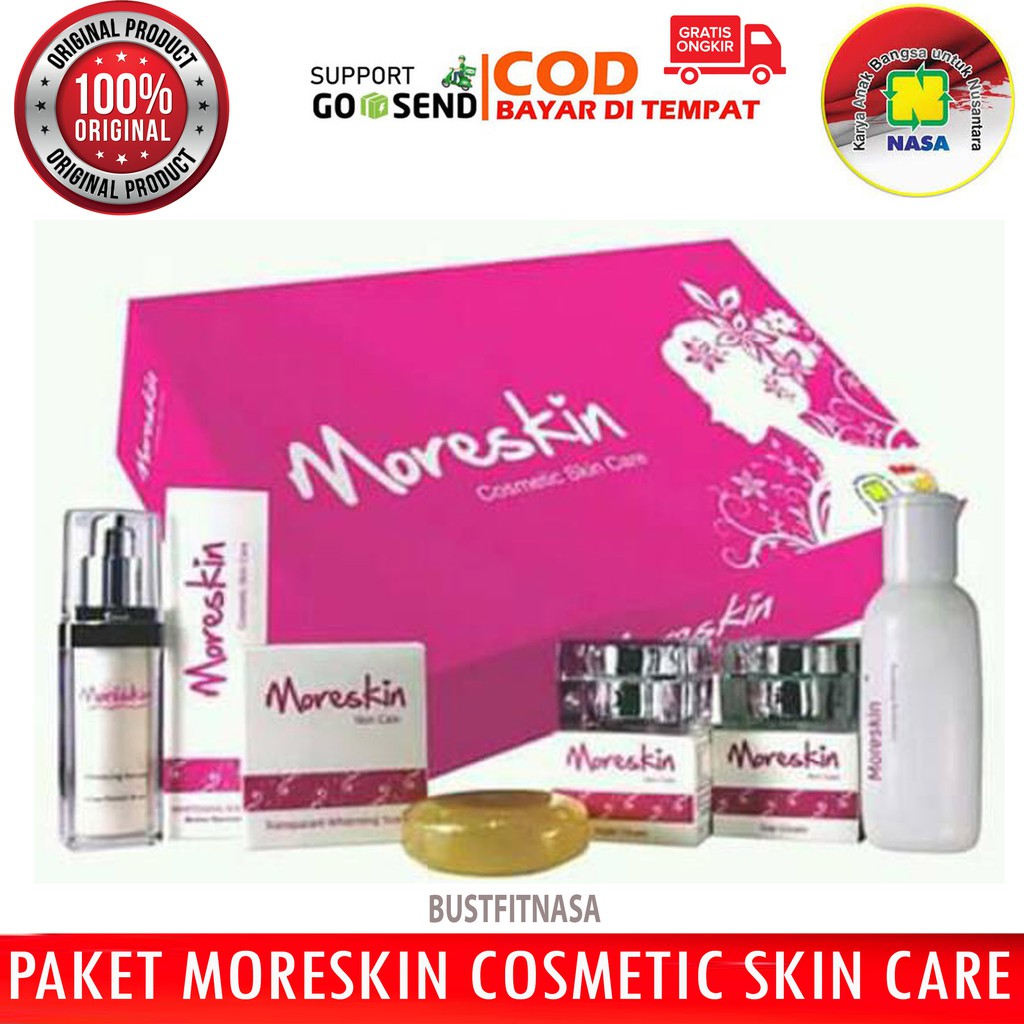 MORESKIN ORIGINAL NASA -  PEMUTIH WAJAH PENGHILANG FLEK HITAM -  PAKET CREAM SKIN CARE GLOWING