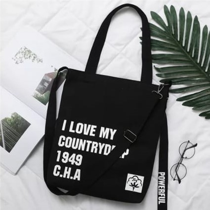 Twenty Bag - Tas Tote Bag Wanita Resleting Terbaru 2022 Aesthetic Kekinian Motif Carakter POWERPOOL Korea Style Multifungsi