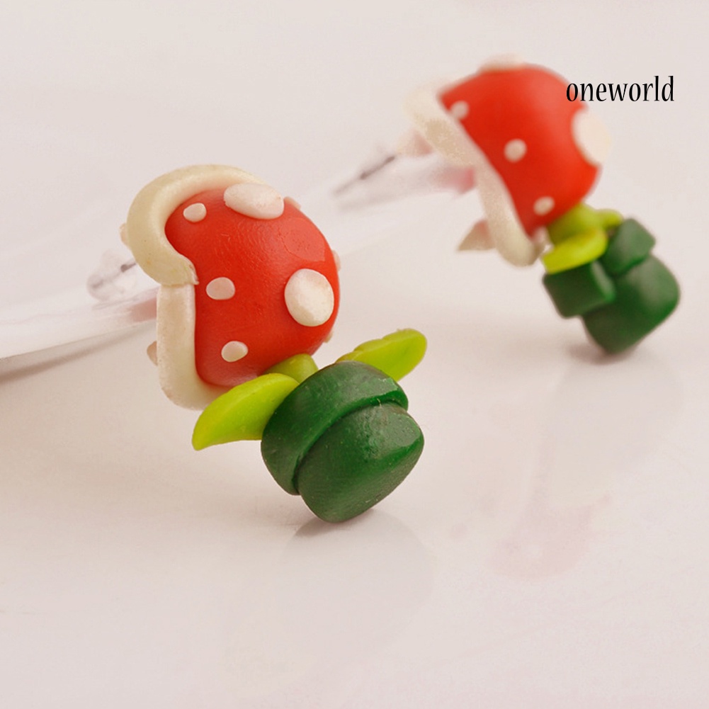 OW# Women Lovely Animal Shape Eardrop Soft Clay Ear Stud Earrings Jewelry Accessory