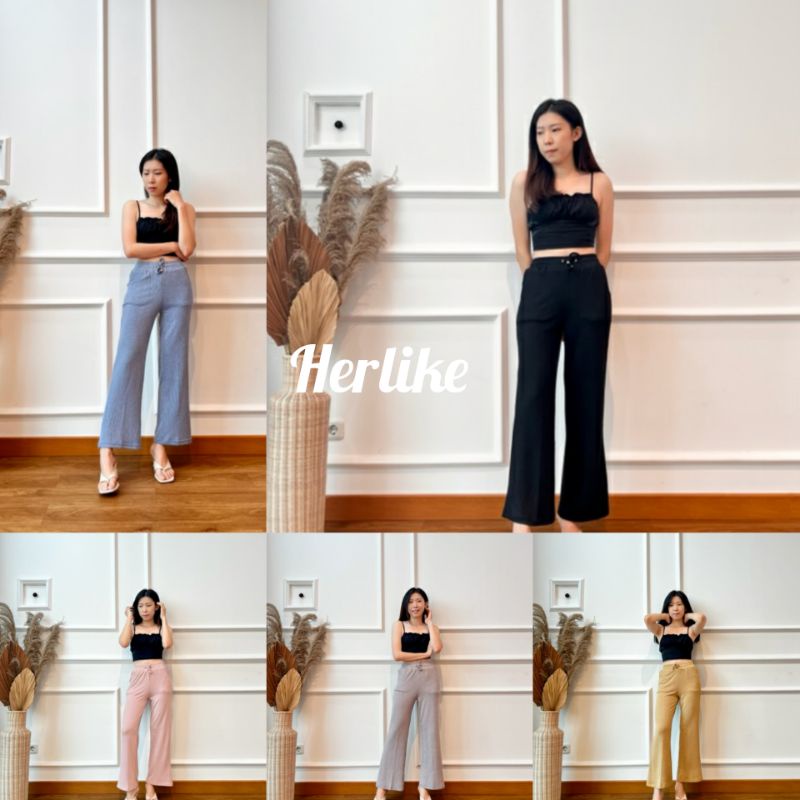 herlikeofficial/Lotta Pants / kulot cutbray import/kulot panjang wanita/ kulot wanita /Flexible pant