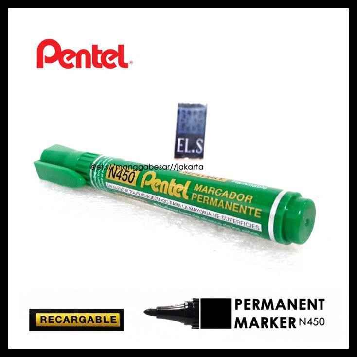 

Pentel Permanent Marker N450 Hijau (Spidol Permanen)